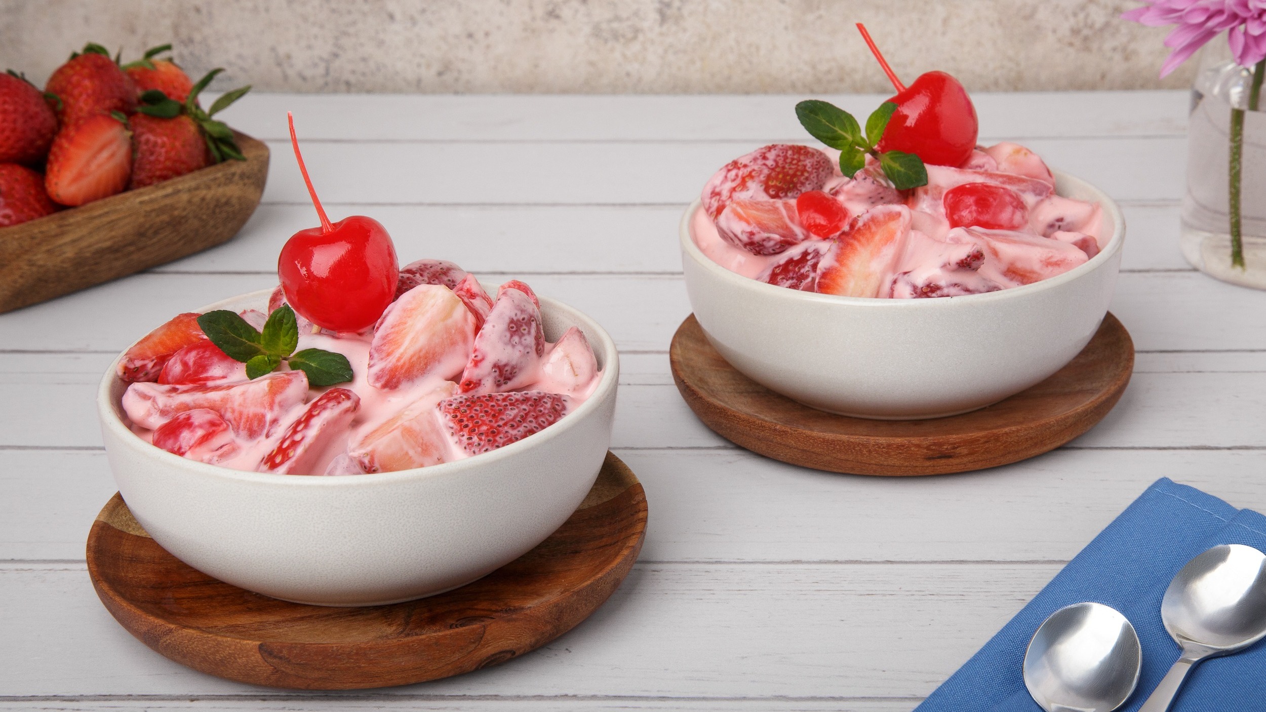 Strawberries with cream